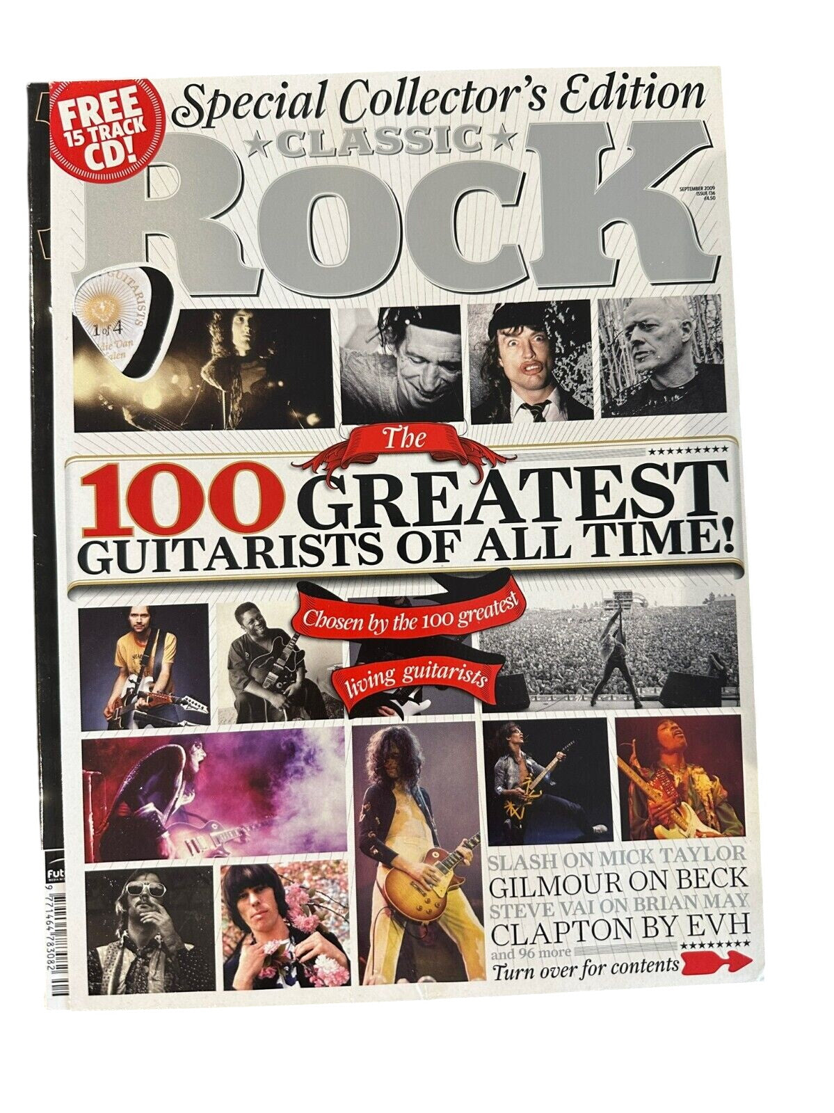 Classic Rock Magazine Issue 136 - September 2009 - 100 Greatest Guitarists Rare