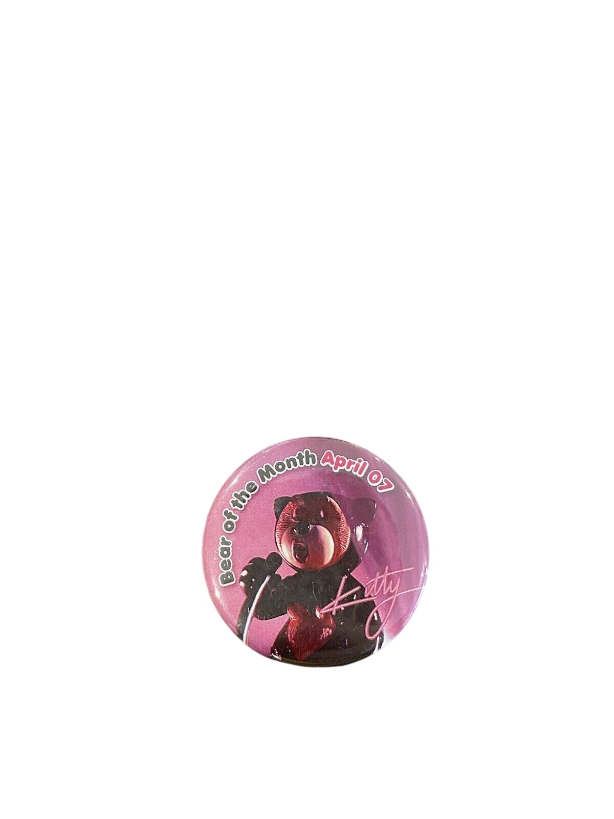 BAD TASTE BEARS PIN BADGE - Kitty - Rare