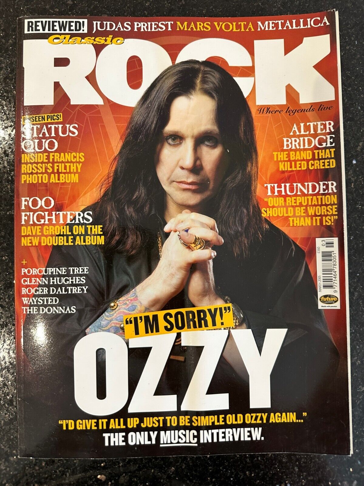 Classic Rock Magazine Issue 77 - March 2005 Ozzy Osbourne Cover