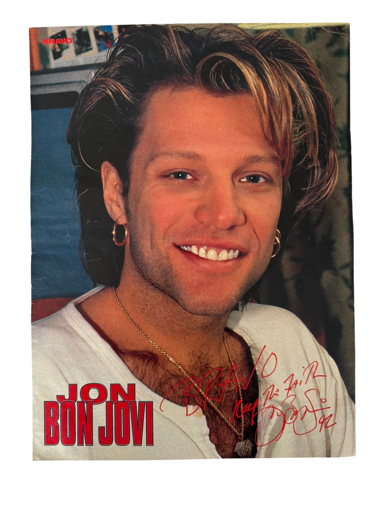 Jon Bon Jovi Small A4 Sized Old School Poster - RARE