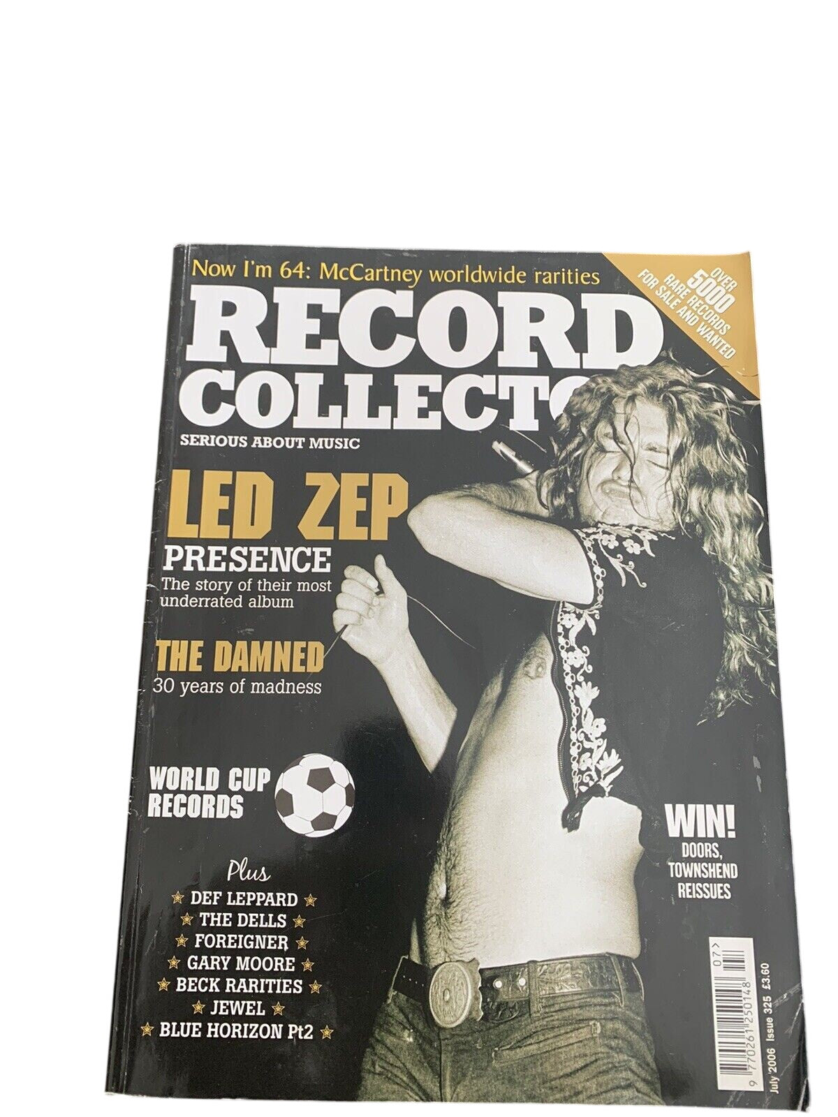 RECORD COLLECTOR MAGAZINE ~ JULY 2006 ISSUE: 325 LED ZEP THE DAMNED DEF LEPPARD
