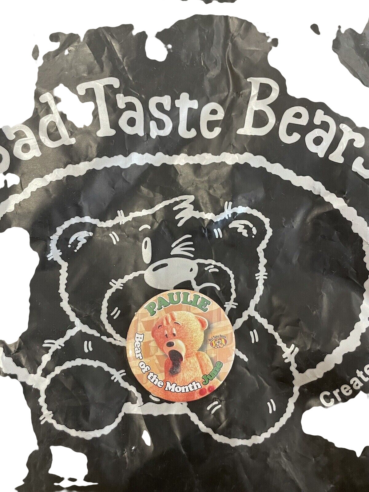 BAD TASTE BEARS PIN BADGE - Paulie - Rare