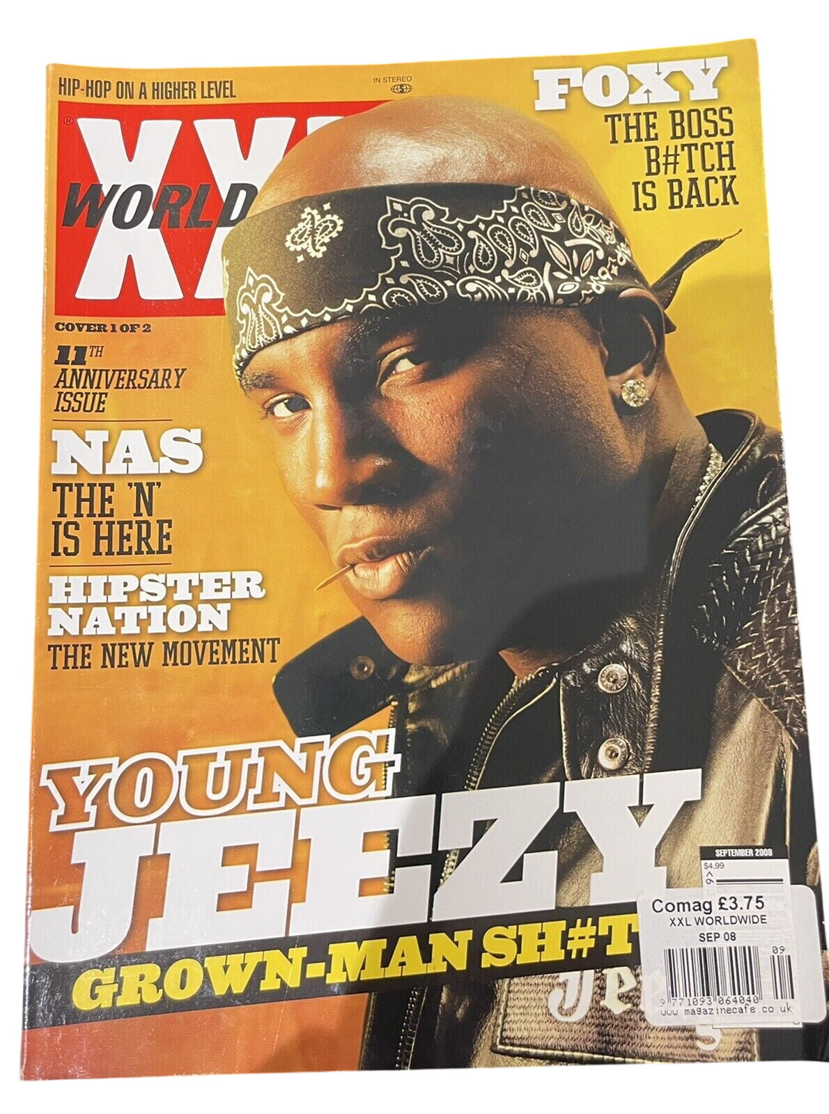 XXL Hip Hop Magazine September 2008 Foxy Brown Nas Young Jeezy