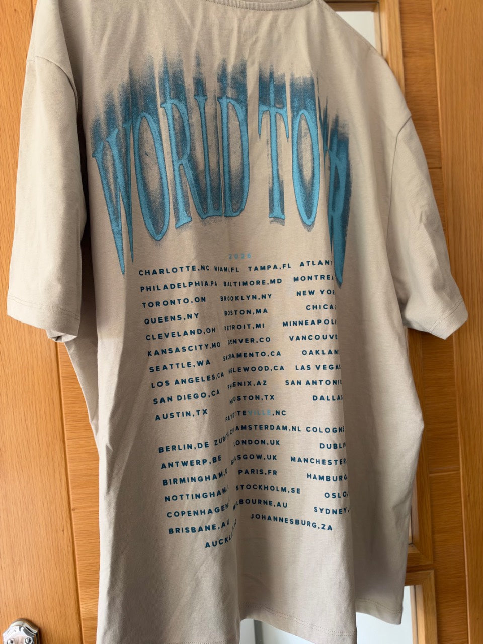 J. Cole - The Fall Off World Tour 2026 Official Merch T-Shirt (Sand, Size L)