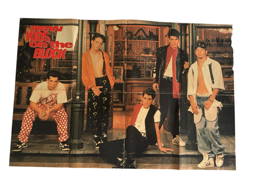 New Kids On The Block Large Sized Old School Poster - RARE