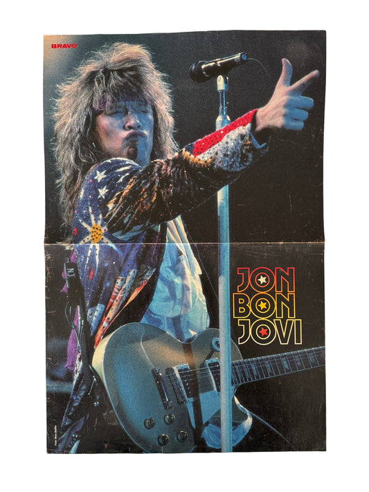 Jon Bon Jovi Medium Sized Old School Poster - RARE
