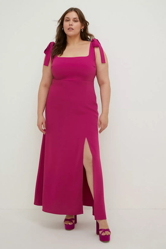 Oasis Curve Premium Crepe Tie Shoulder Midi Dress - Size 20