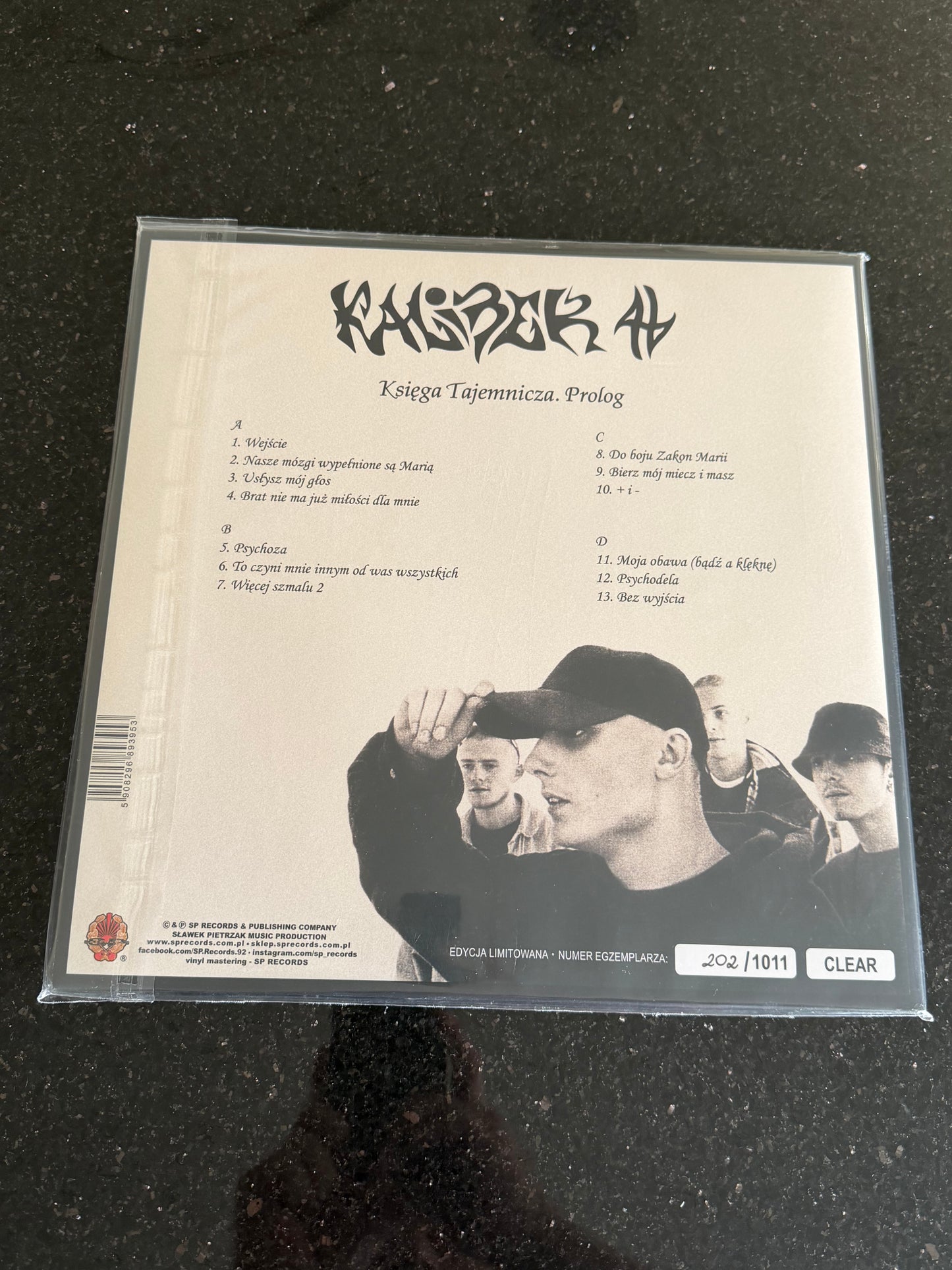 🇵🇱 Polish Hip Hop Vinyl - Kaliber 44 - Ksiega Tajemnicza Prolog Limit.Ed. Clear LP Numbered Polski Rap