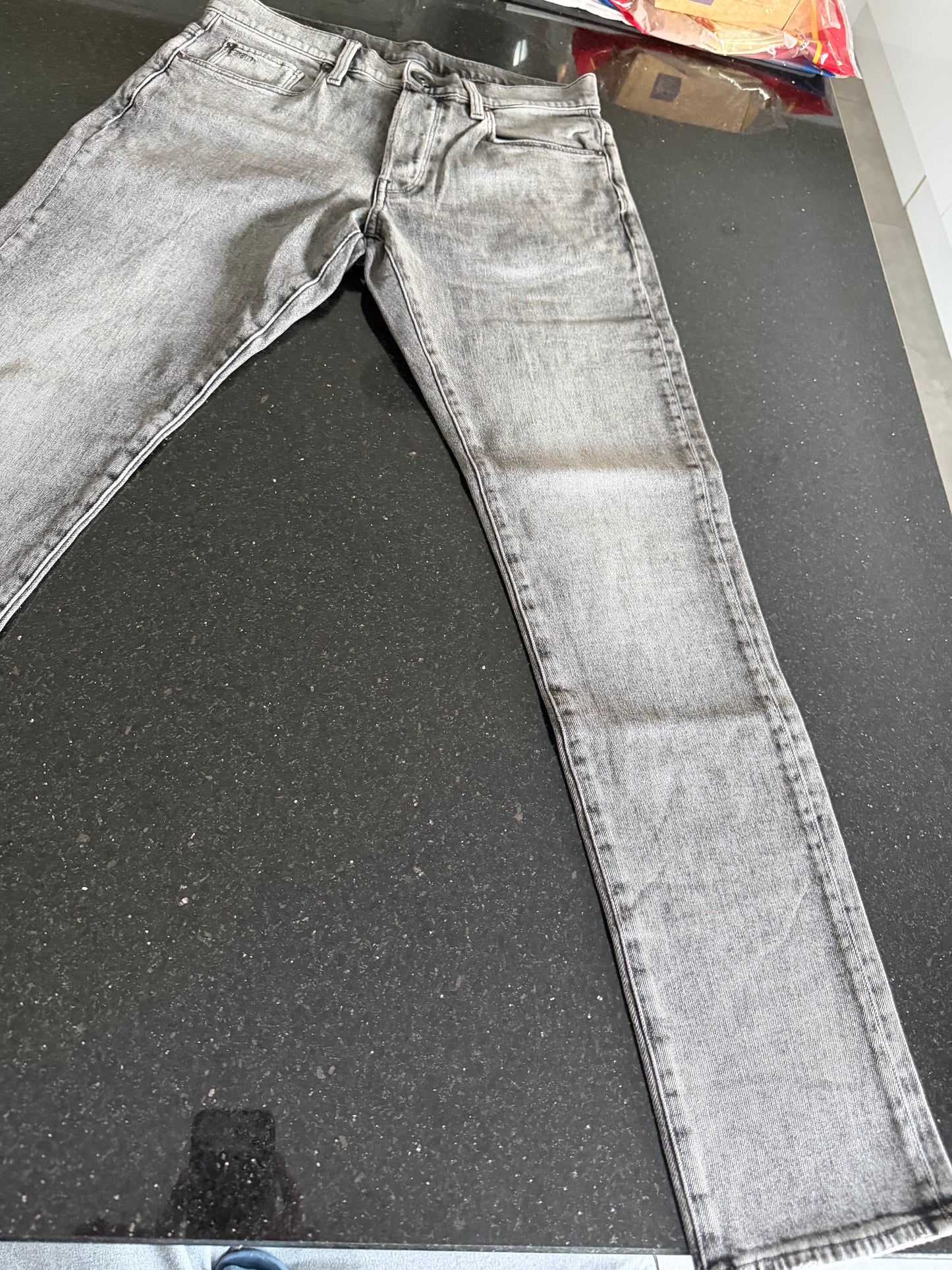G - Star Mens Jeans 3301 Slim Burten Black/Grey Stretch Denim 32/30