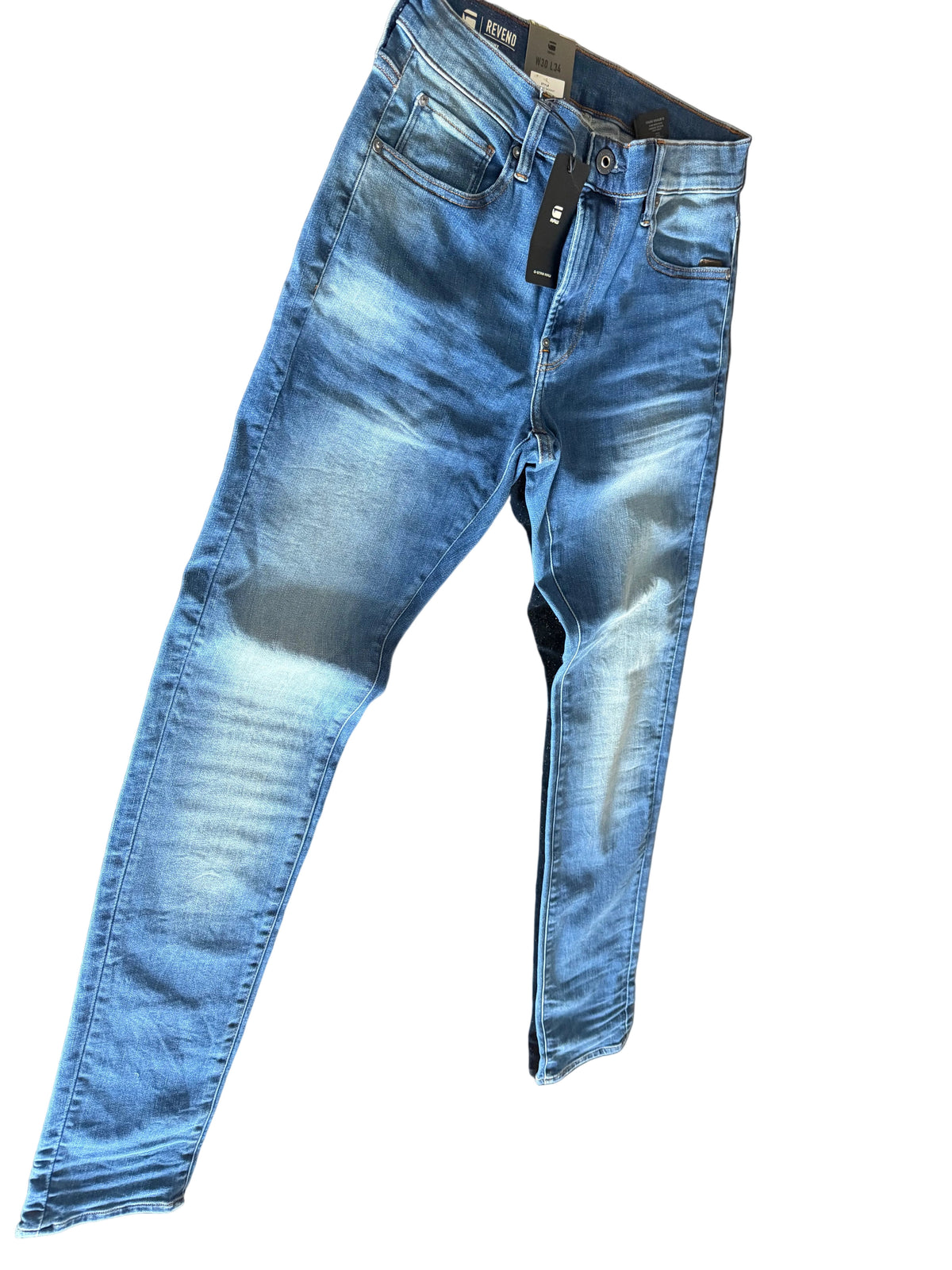 G - Star Mens Revend Skinny Jeans Medium Indigo Aged W30 L34 BNWT