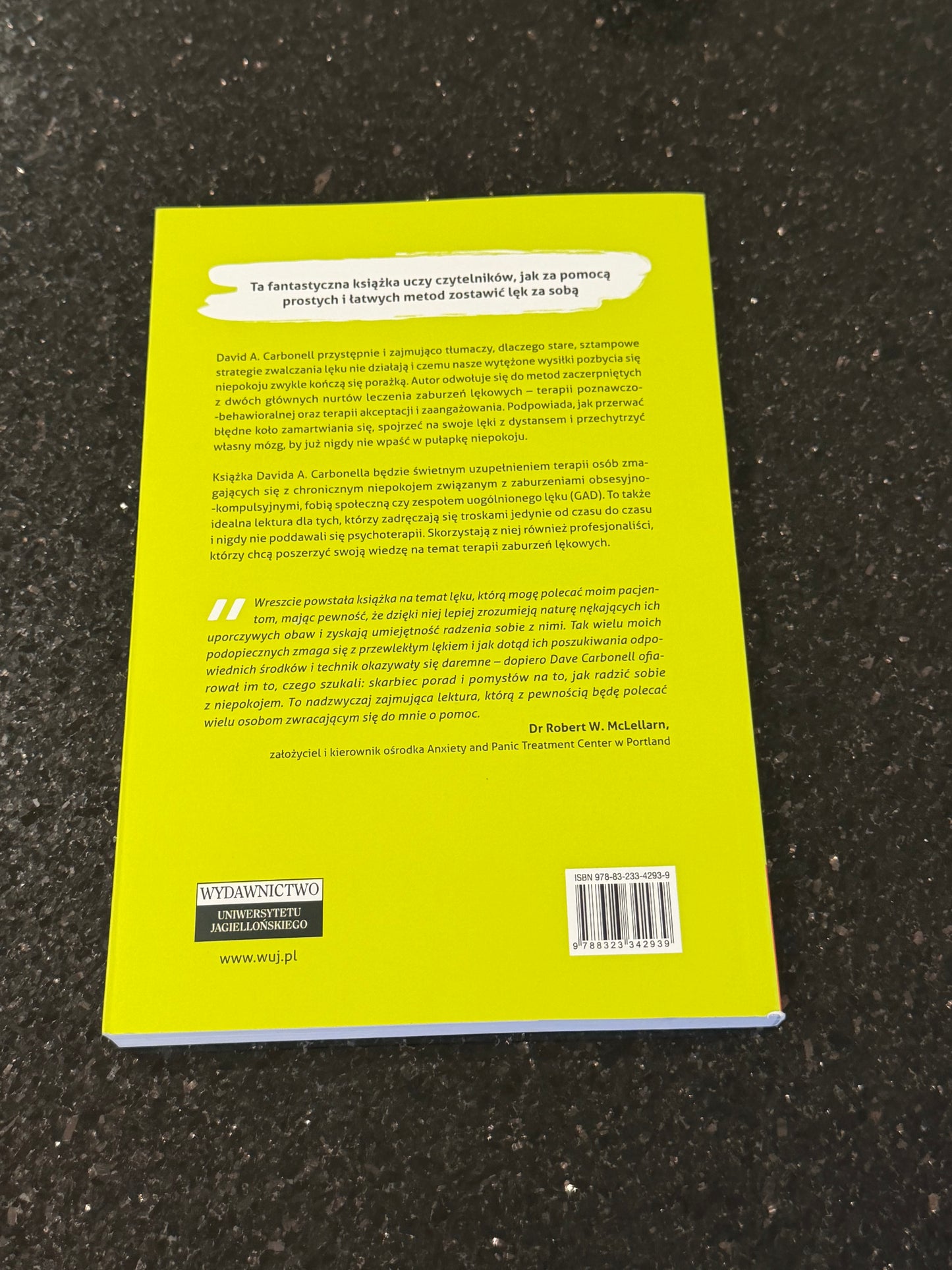 🇵🇱Polish Book - David A.Carbonnell - W pulapce niepokoju (Nerwica)