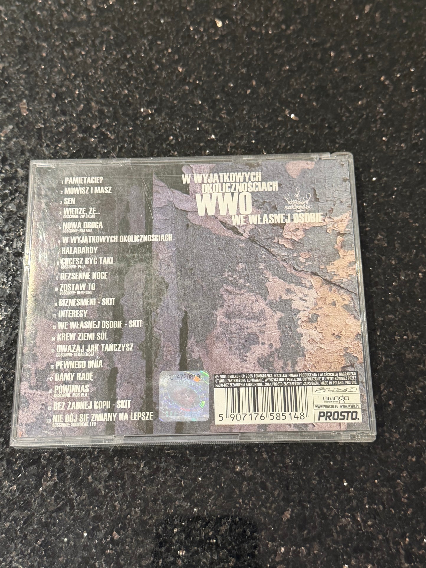 🇵🇱Polish Hip Hop CD - WWO - We Wlasnej Osobie Reedycja 2005 Unikat PROSTO