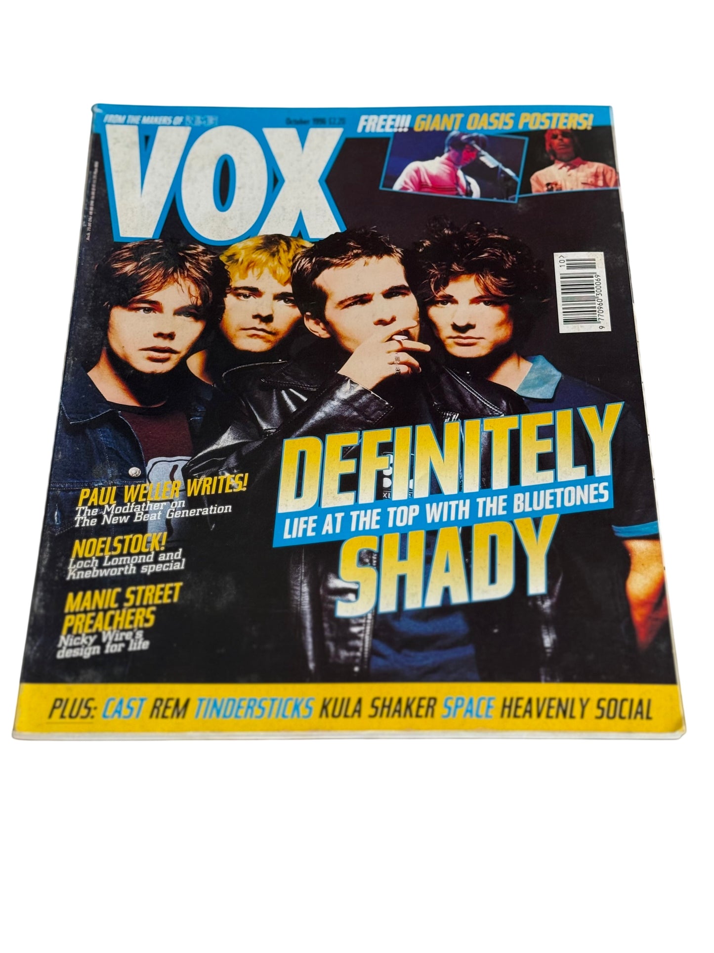 VOX MAGAZINE OCTOBER 1996 (No Posters) - BLUETONES - OASIS - MANIC STREET PREACHERS - WELLER