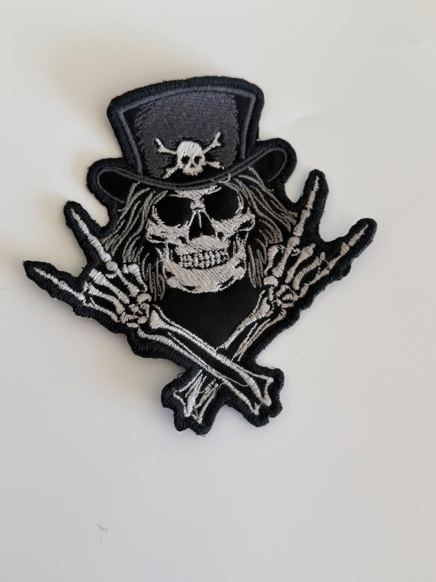 Ozzy Osbourne Skull Rock Skeleton Top Hat Embroidered Patch