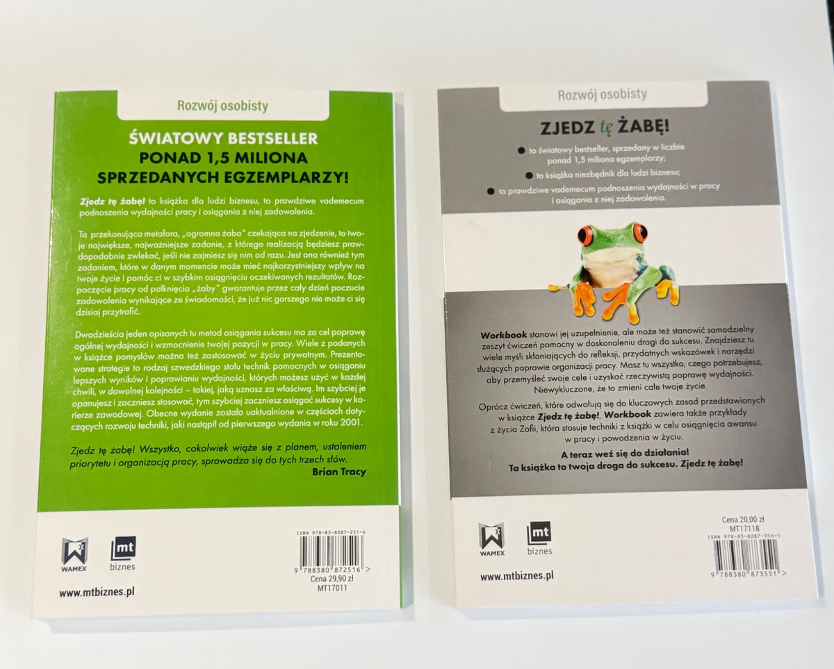 🇵🇱Polish Book - Brian Tracy - Zjedz tę żabę! Wydanie III Rozszerzone + Workbook (Komplet)